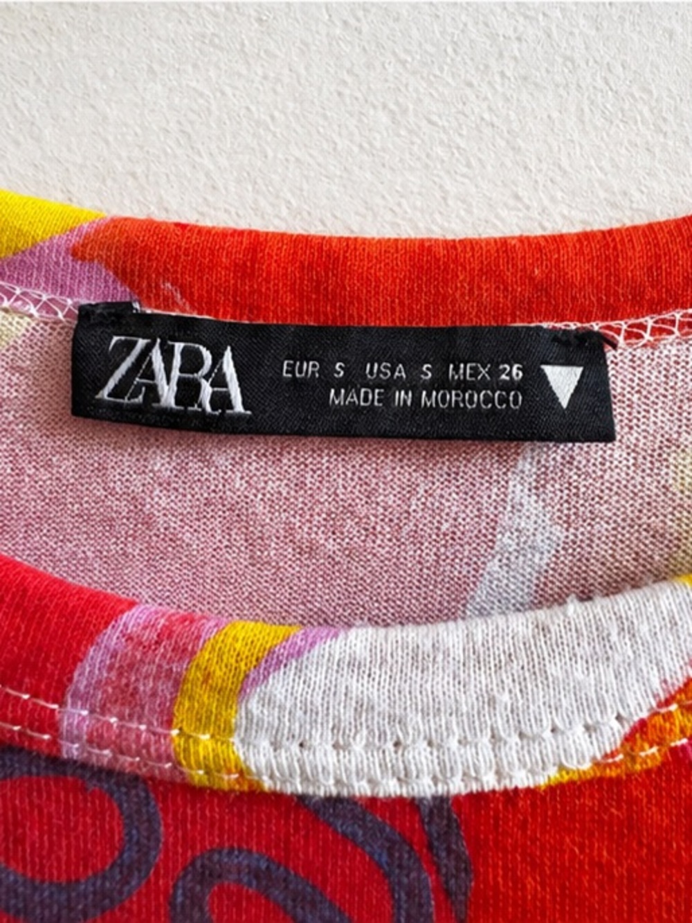 ZARA Bright Floral Print Short Sleeve Top - Pink Multicolor - Boxy Fit - Picture 5 of 6